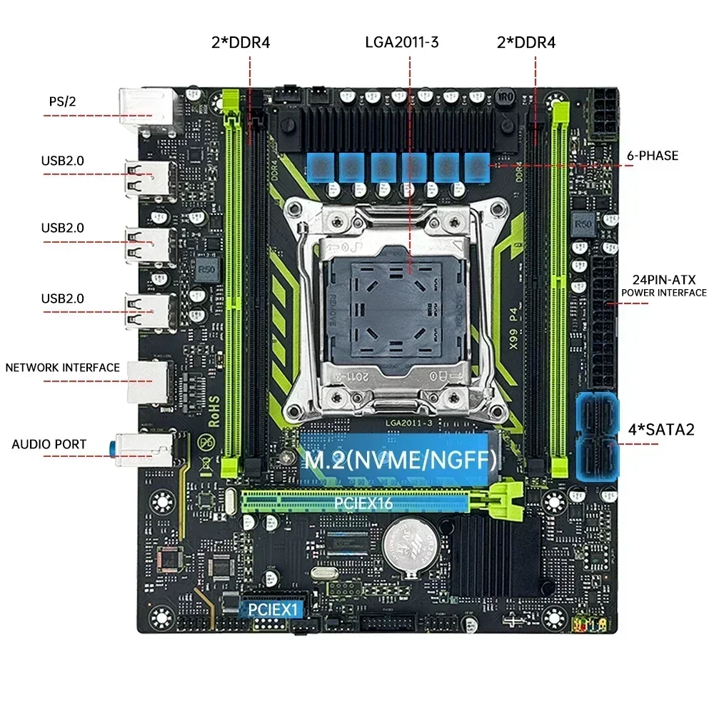 Set Motherboard SOYO X99 denga - 128Gb Ddr4 Ecc Lrdimm 3200Mhz ulasan dan harga